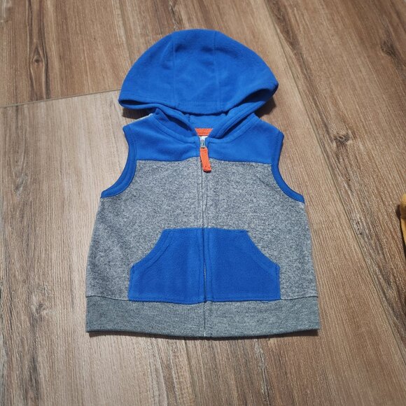 Carter's Baby Boy Jackets 6M - Hooded, Fleece, Button, Sleeves, Sleeveless - Picture 7 of 15